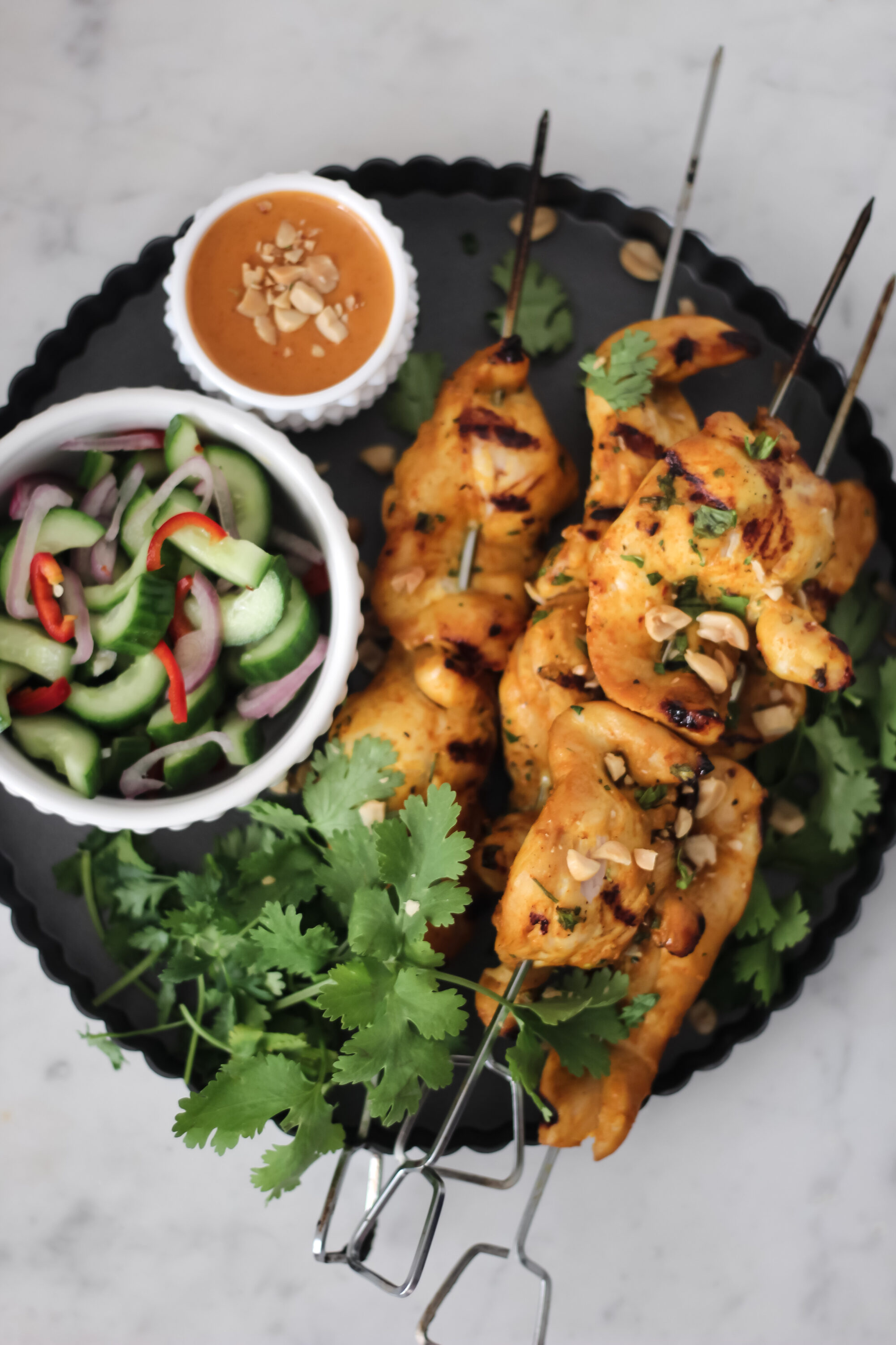 Curried Chicken Satay with Peanut Sauce