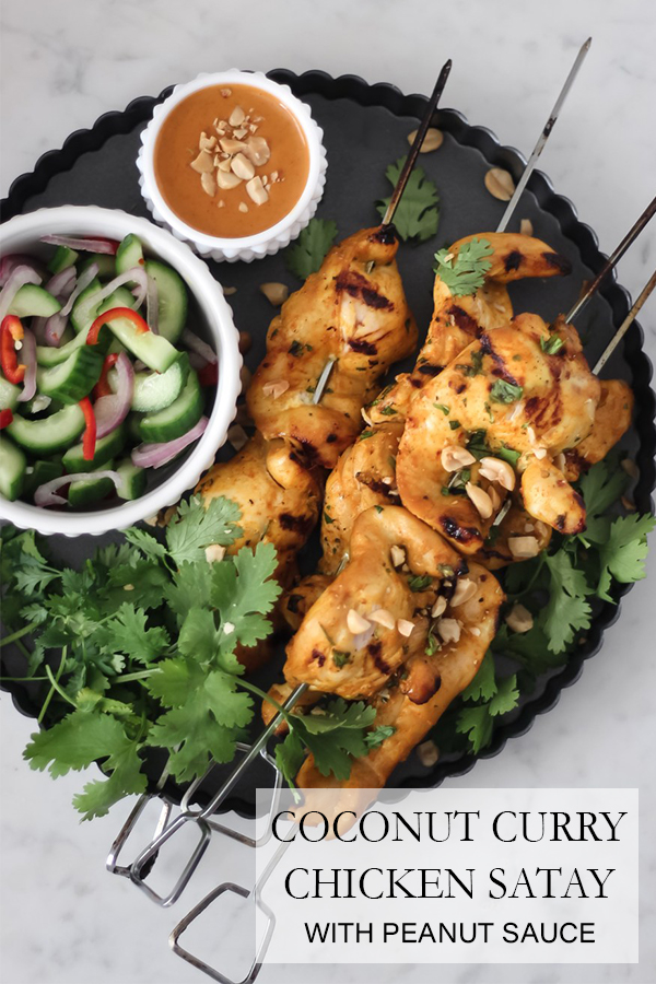 Coconut Curry Chicken Satay with Peanut Sauce | Serendipity by Sara Lynn