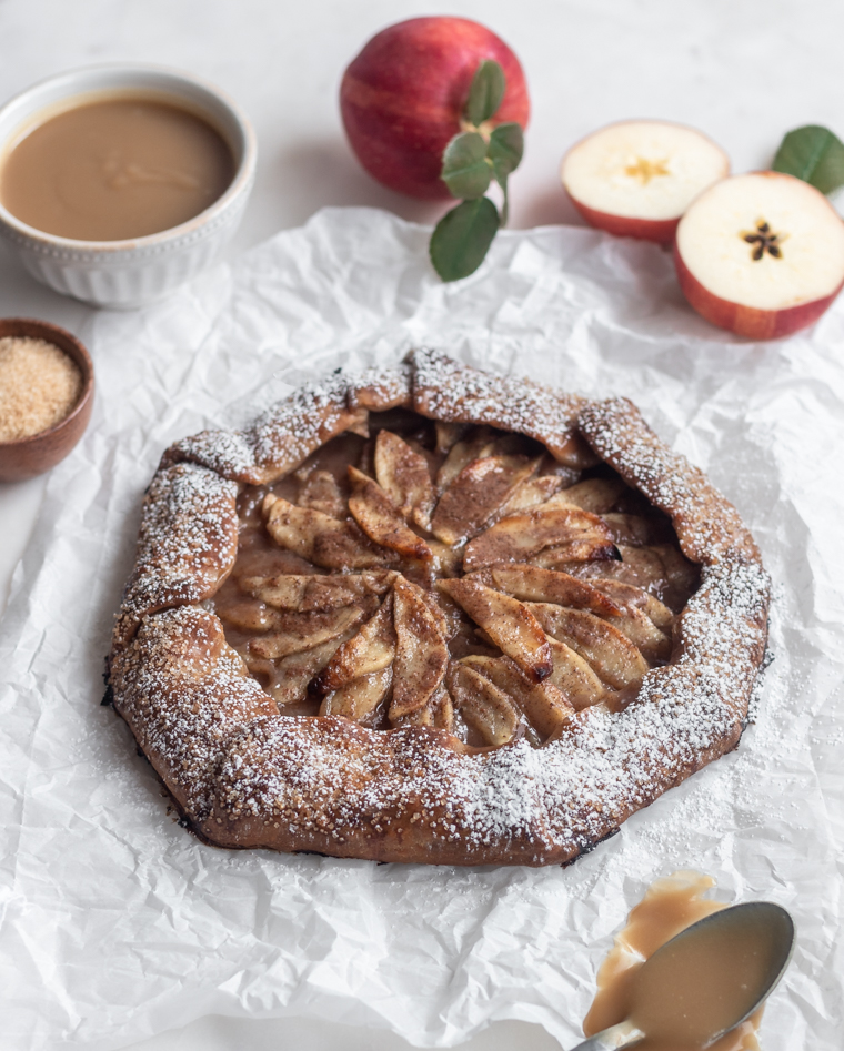Apple Galette with Butterscotch Sauce