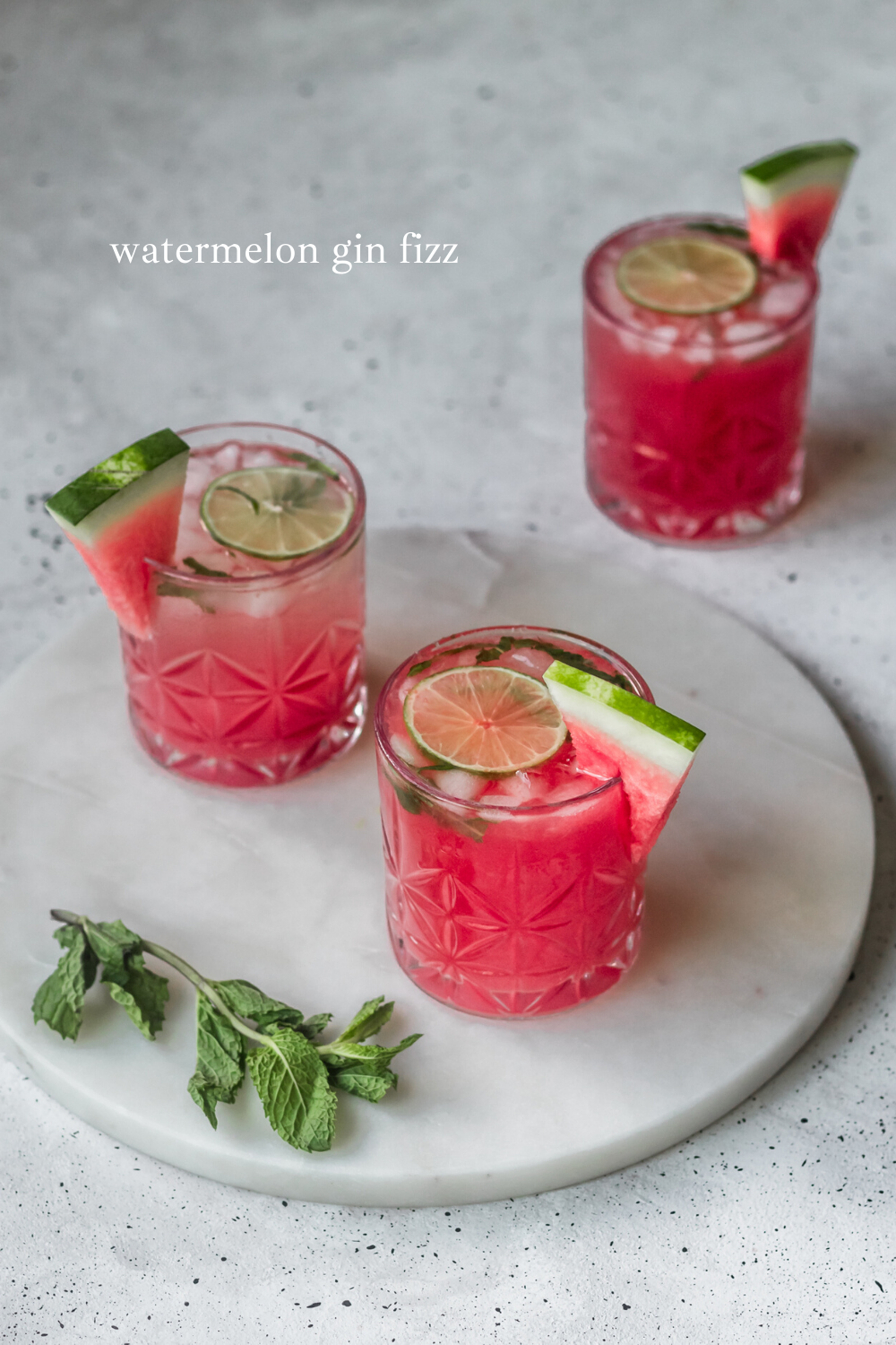 A watermelon gin fizz perfect for summertime sipping!