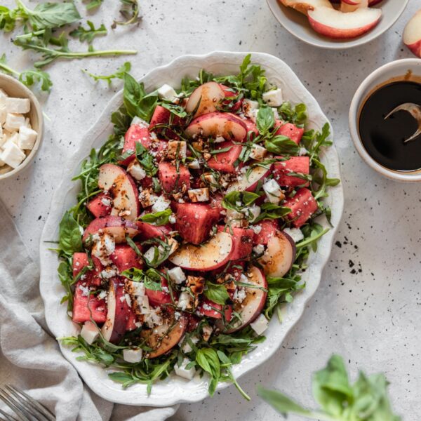 Watermelon Salad with Feta & Nectarines